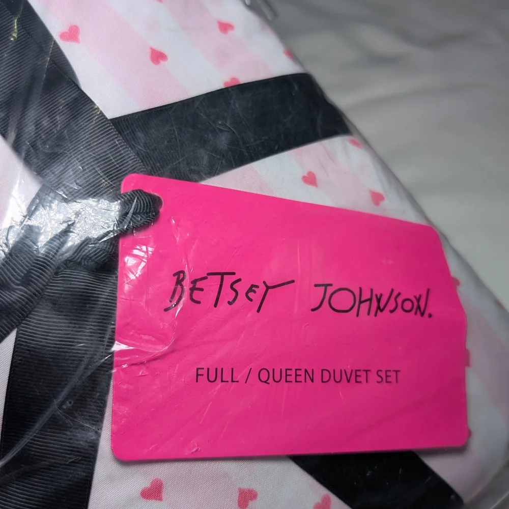Betsey Johnson Pink Heart Duvet Cover